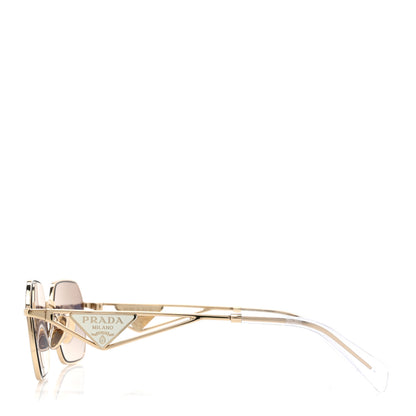 Prada Metal Symbole Triangle Logo Sunglasses SPR A51 Gold Blue 3 of 8