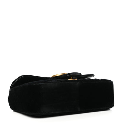 Gucci Velvet Matelasse Mini GG Marmont Shoulder Bag Black 4 of 11