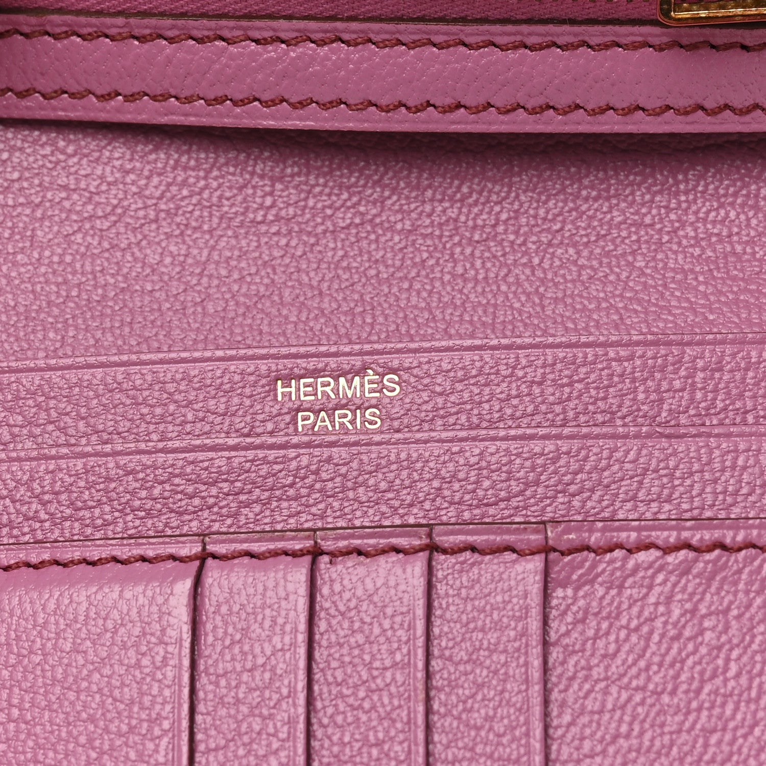 Hermes Ostrich Bearn Compact Wallet Fuchsia 7 of 8