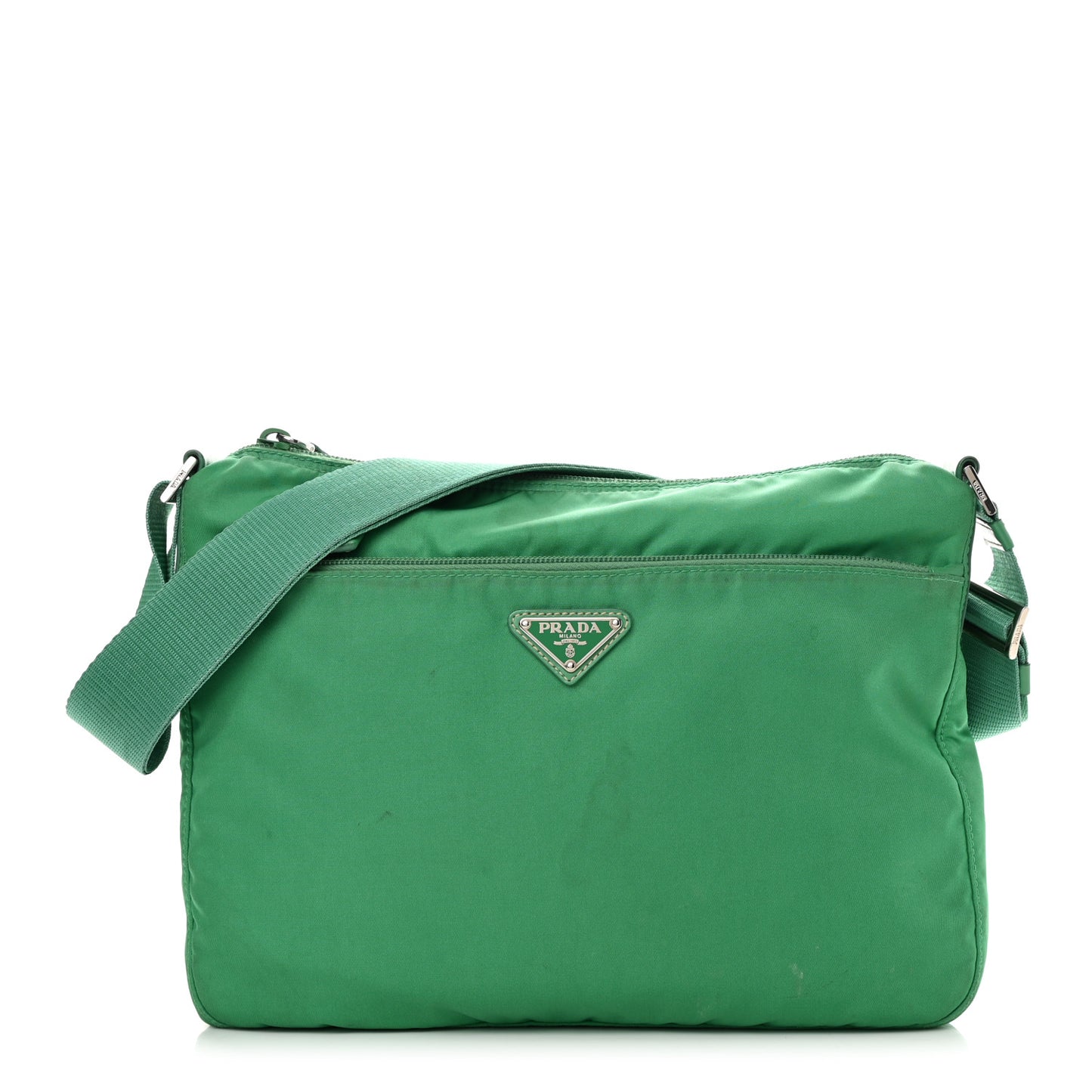 Tessuto Nylon Messenger Bag Green