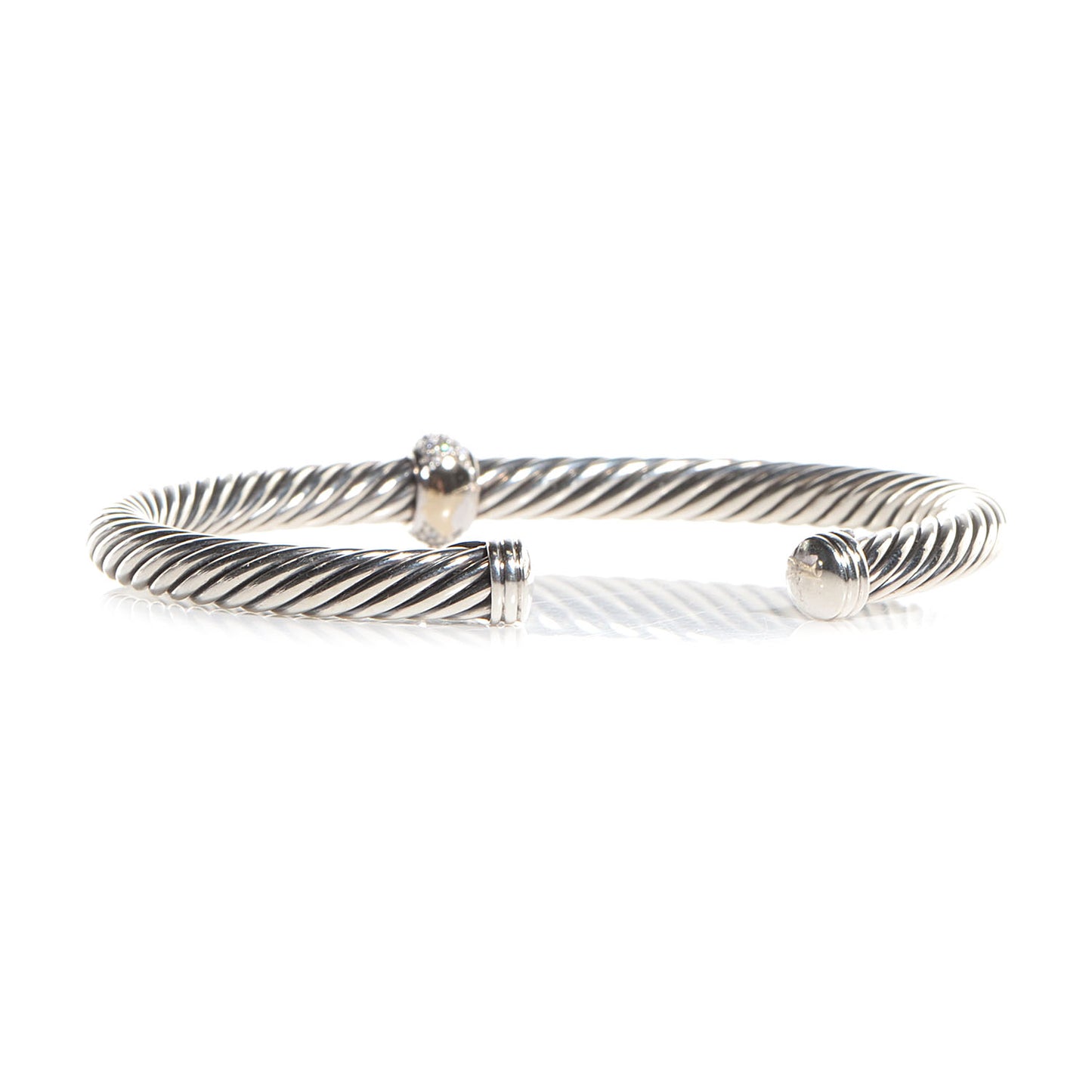Sterling Silver Diamond 5mm Cable Classics Single Station Bracelet