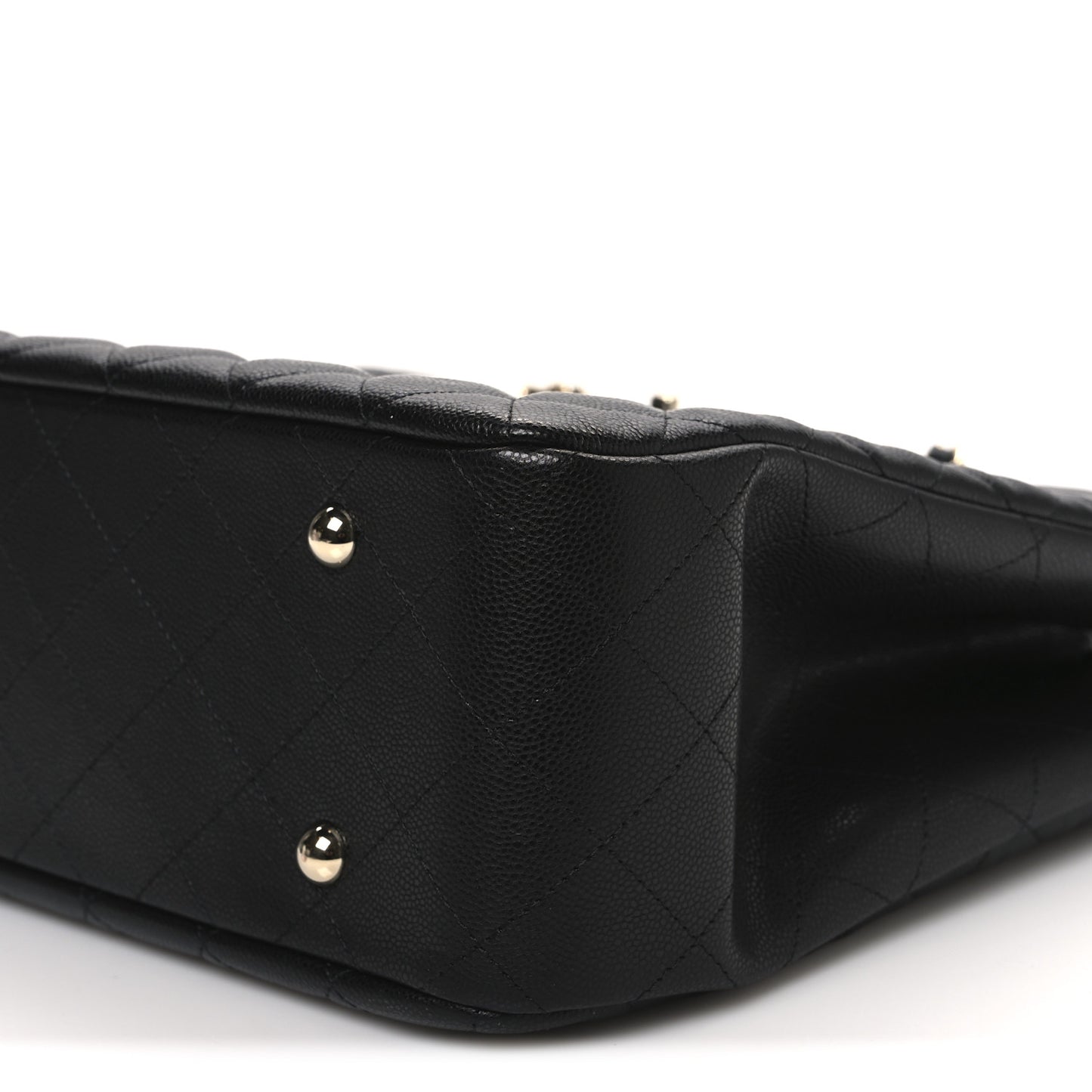 Caviar Quilted Large CC Shopping Tote Black