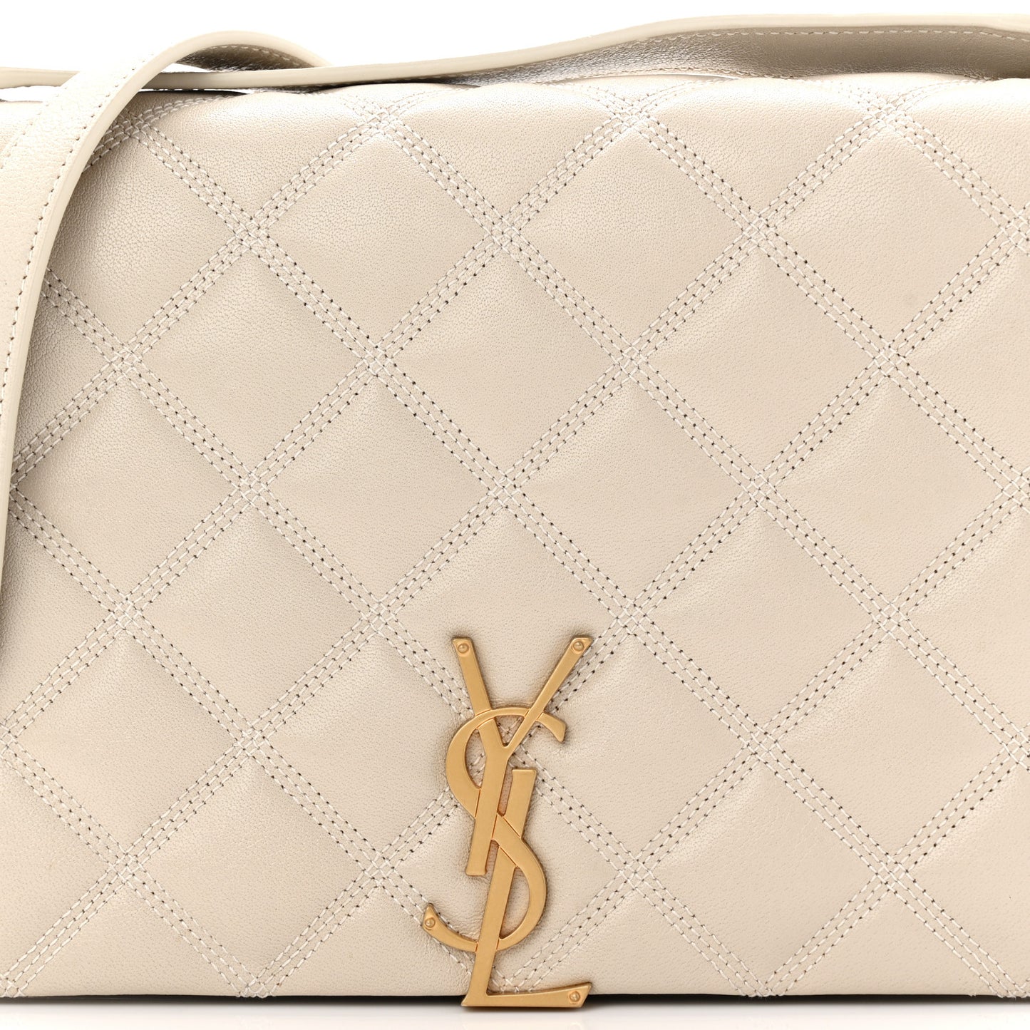 Lambskin Quilted Mini Becky Chain Bag Crema Soft