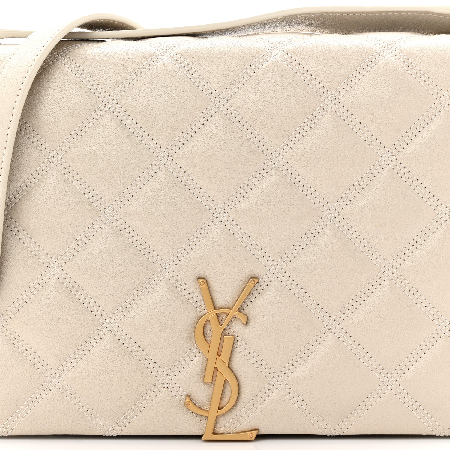 Saint Laurent Lambskin Quilted Mini Becky Chain Bag Crema Soft 8 of 11