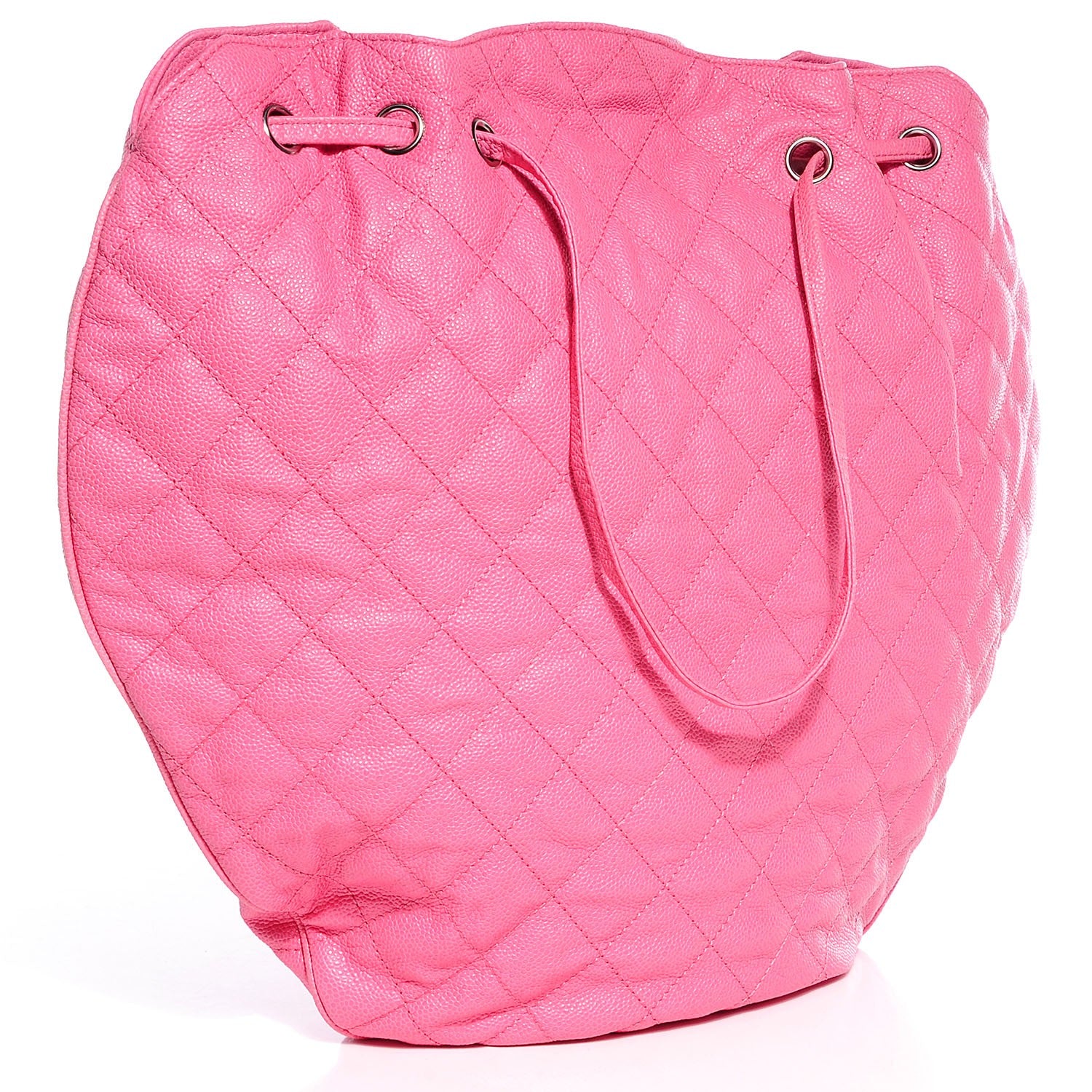 Chanel Crumpled Grained Calfskin Drawstring Tote Pink 4 of 15