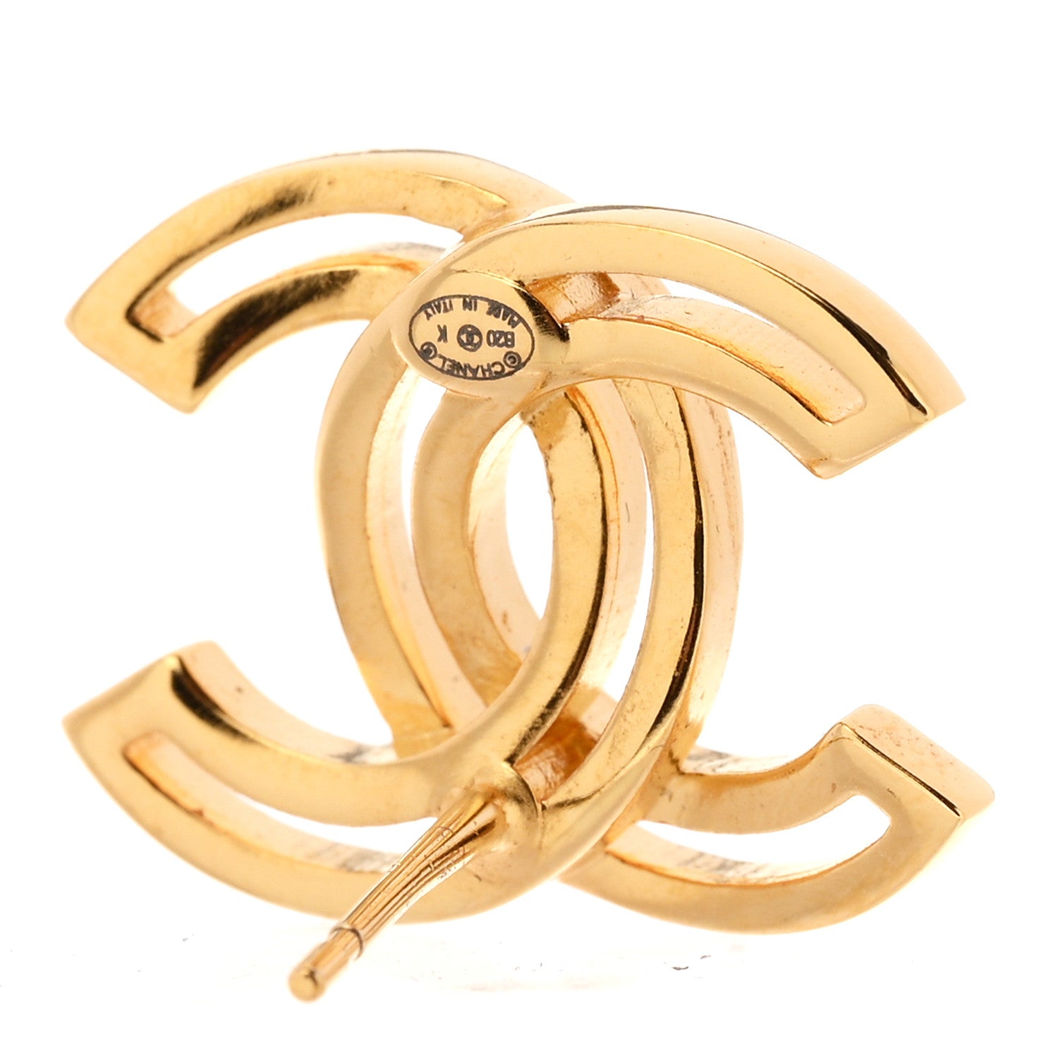Chanel Metal Obazine CC Earrings Gold 4 of 5