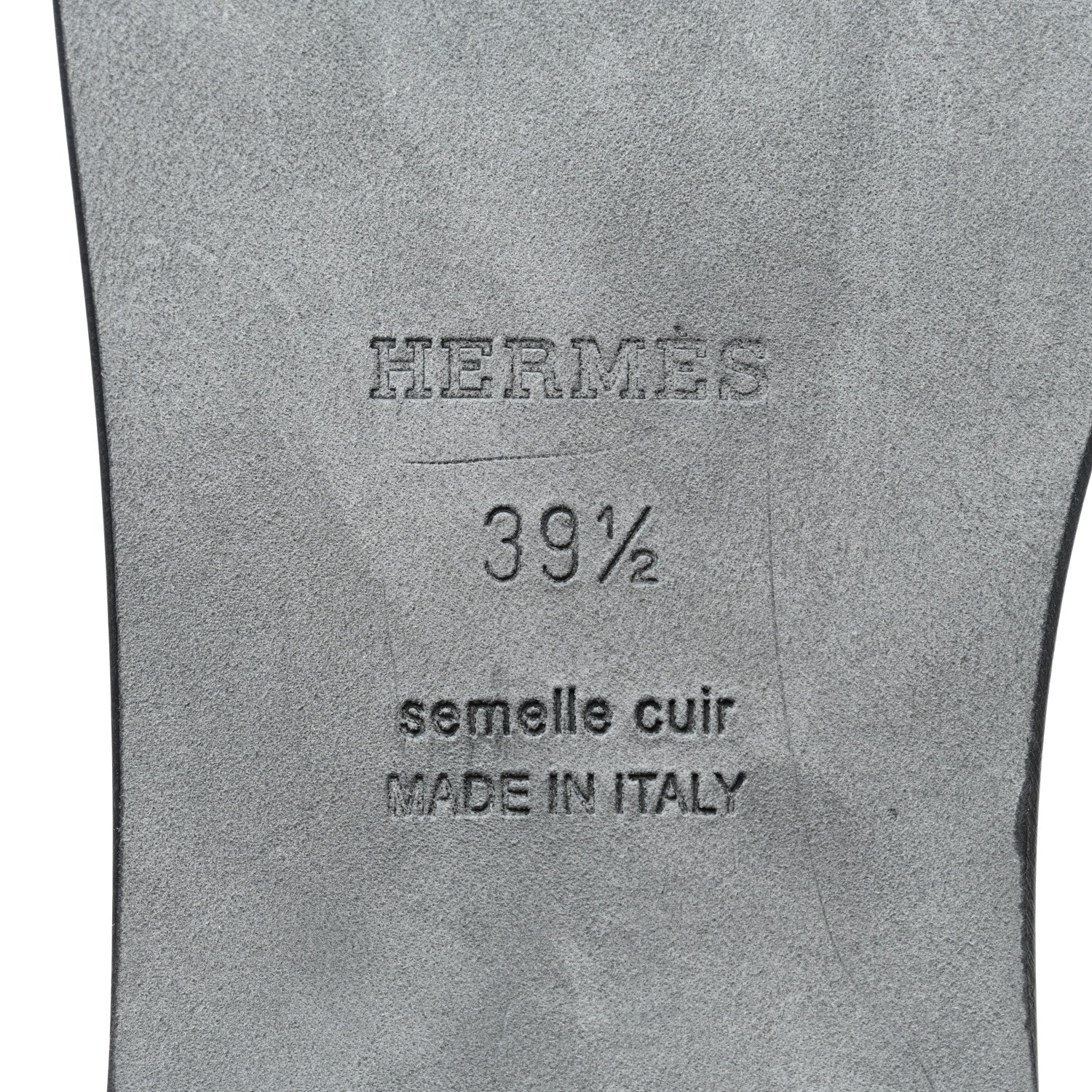 Hermes Box Calfskin Oran Sandals 39.5 Black 7 of 9