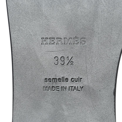Hermes Box Calfskin Oran Sandals 39.5 Black 7 of 9