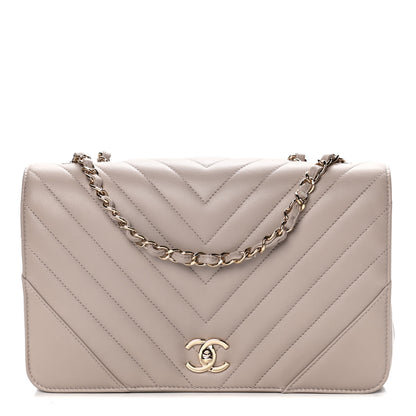 Chanel Calfskin Chevron Quilted Large Statement Flap Beige 1 of 11