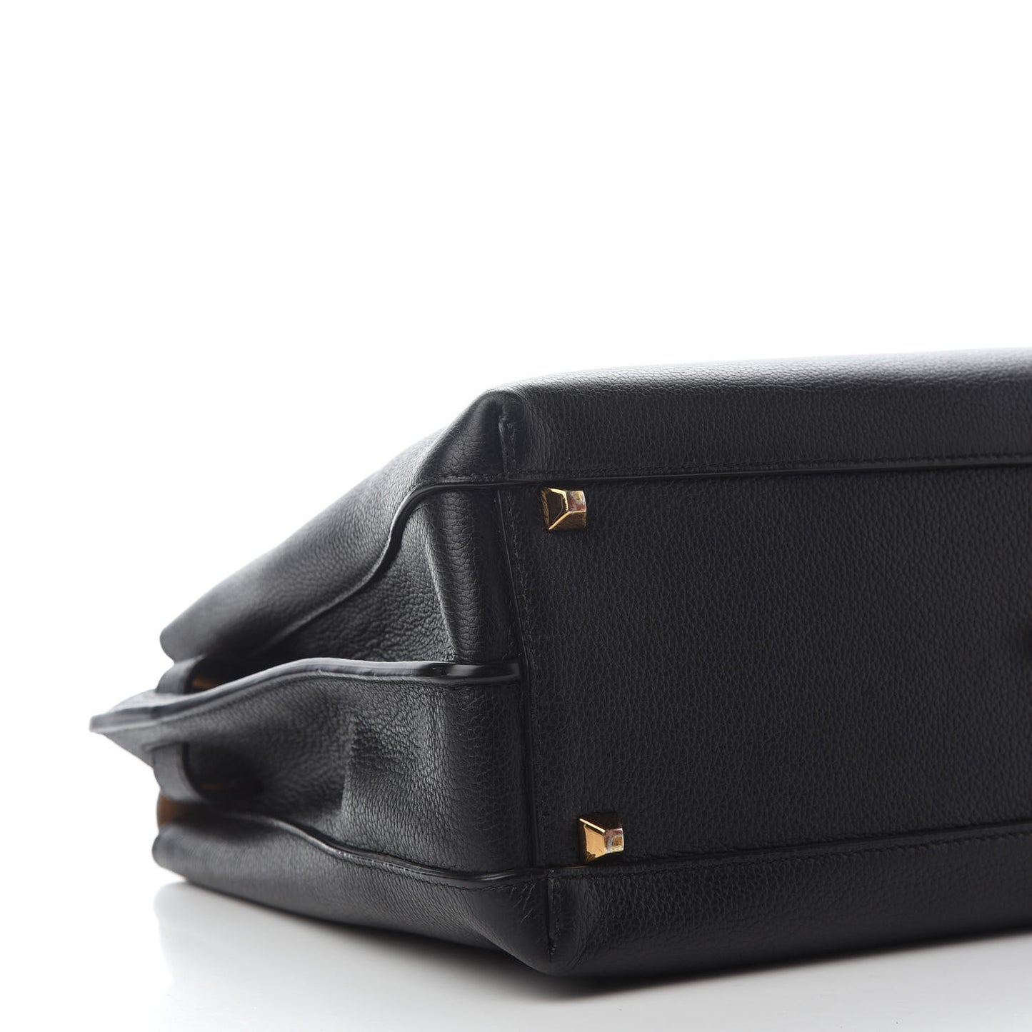 Grained Calfskin Large Milla Tote Black