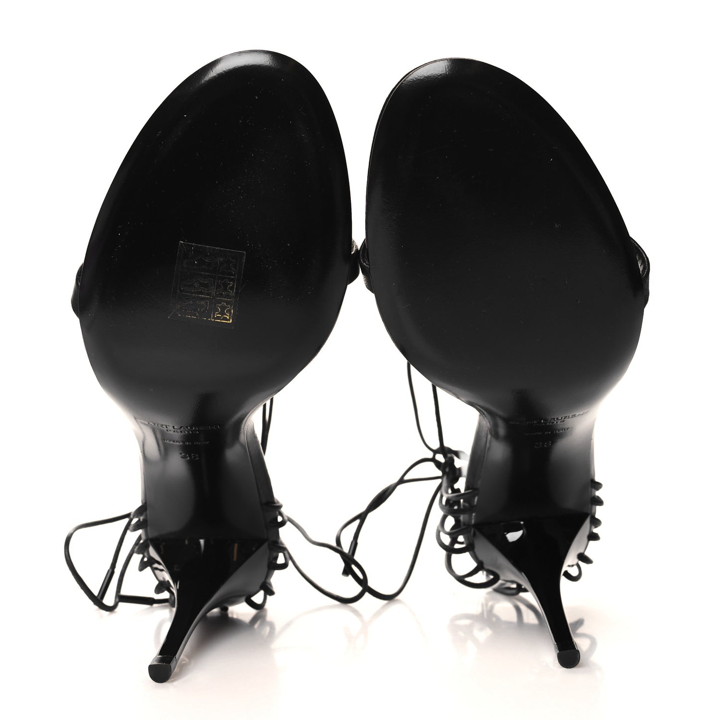 Calfskin Lexi 90 Ankle Strap Sandals 38 Black
