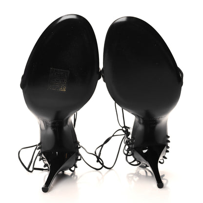 Saint Laurent Calfskin Lexi 90 Ankle Strap Sandals 38 Black 5 of 8