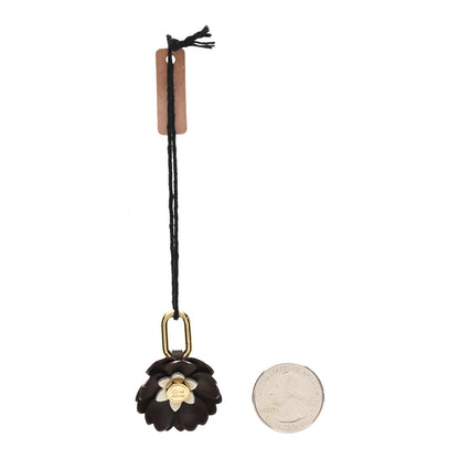 Miu Miu Calfskin Flower Bag Charm Beige Brown 2 of 5