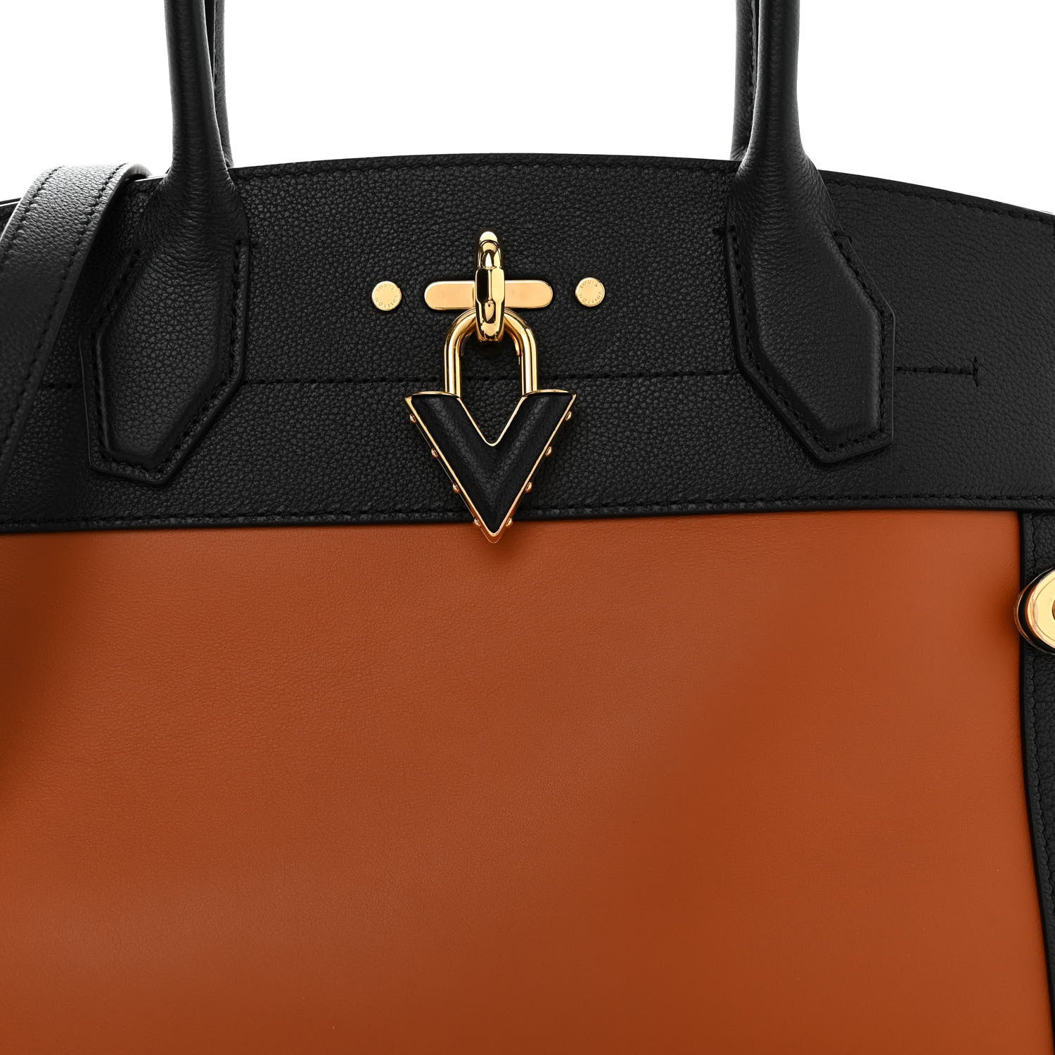 Louis Vuitton Grained Calfskin Steamer MM Black Chataigne 8 of 10