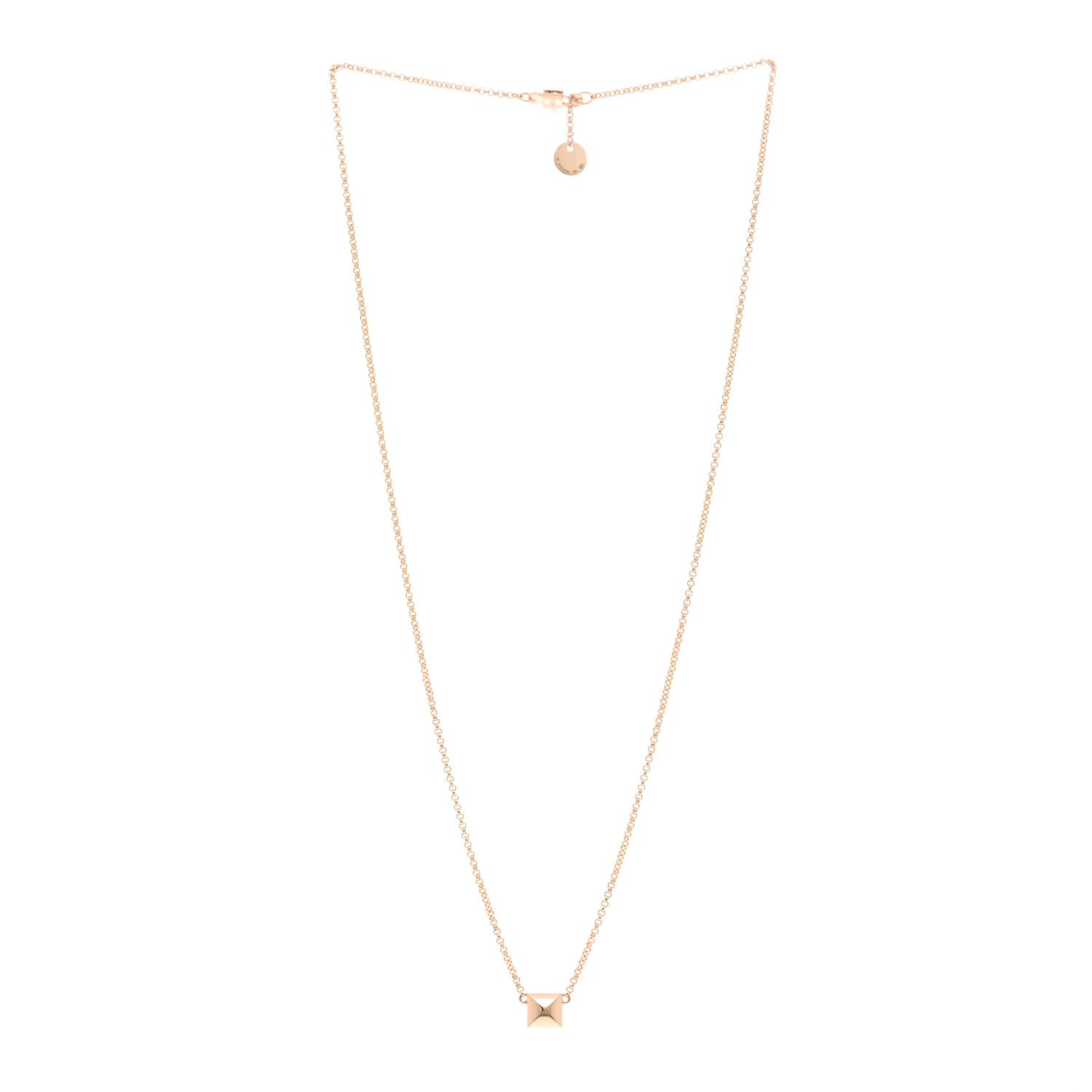 Hermes 18K Rose Gold Clou d'H Pendant Necklace 3 of 5