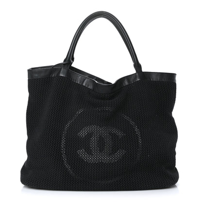 Chanel Cotton Net CC Tote Black 1 of 13