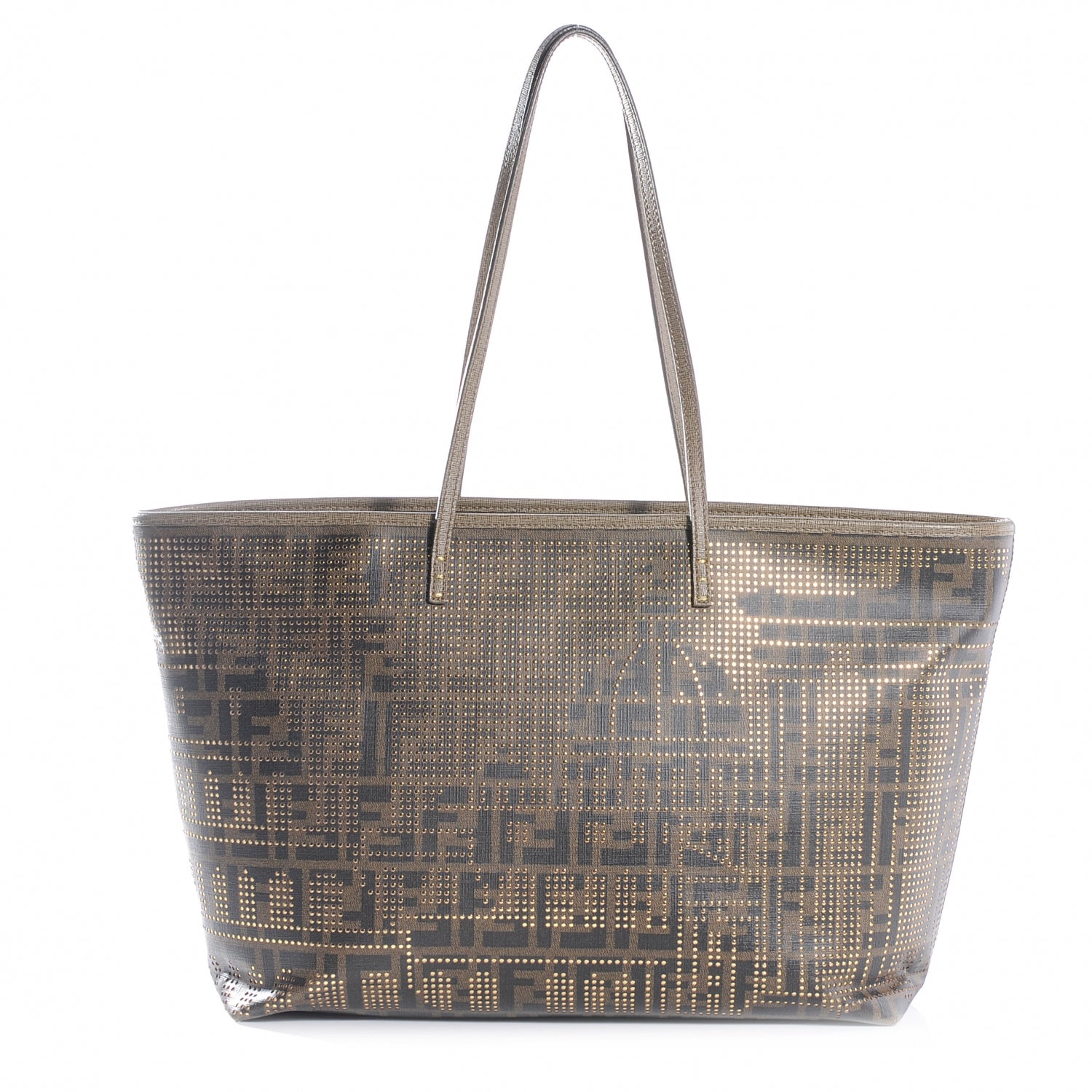 Fendi Zucca Lampo Roll Tote Gold 1 of 7