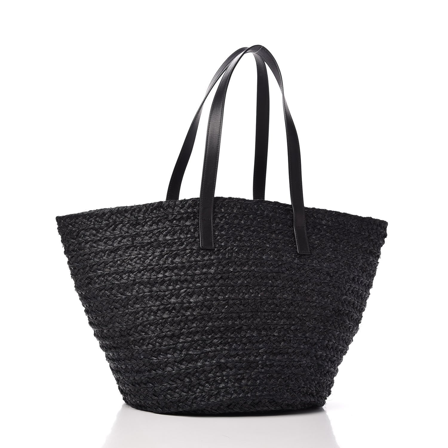 Saint Laurent Raffia Medium Panier Bag Black 3 of 9