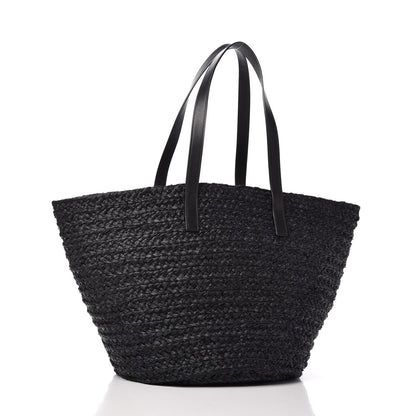 Saint Laurent Raffia Medium Panier Bag Black 3 of 9