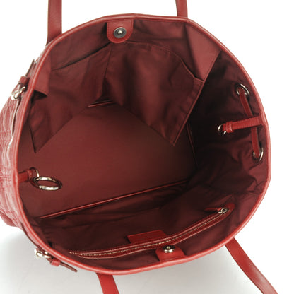 Christian Dior Coated Canvas Cannage Medium Panarea Tote Red 5 of 9