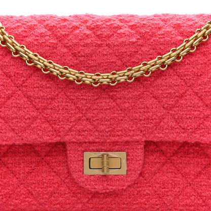 Chanel Wool Tweed Quilted 2.55 Reissue 225 Flap Pink 8 of 9
