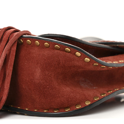 Chloe Suede Calfskin Braided Mini Hudson Shoulder Bag Sienna Red 9 of 13