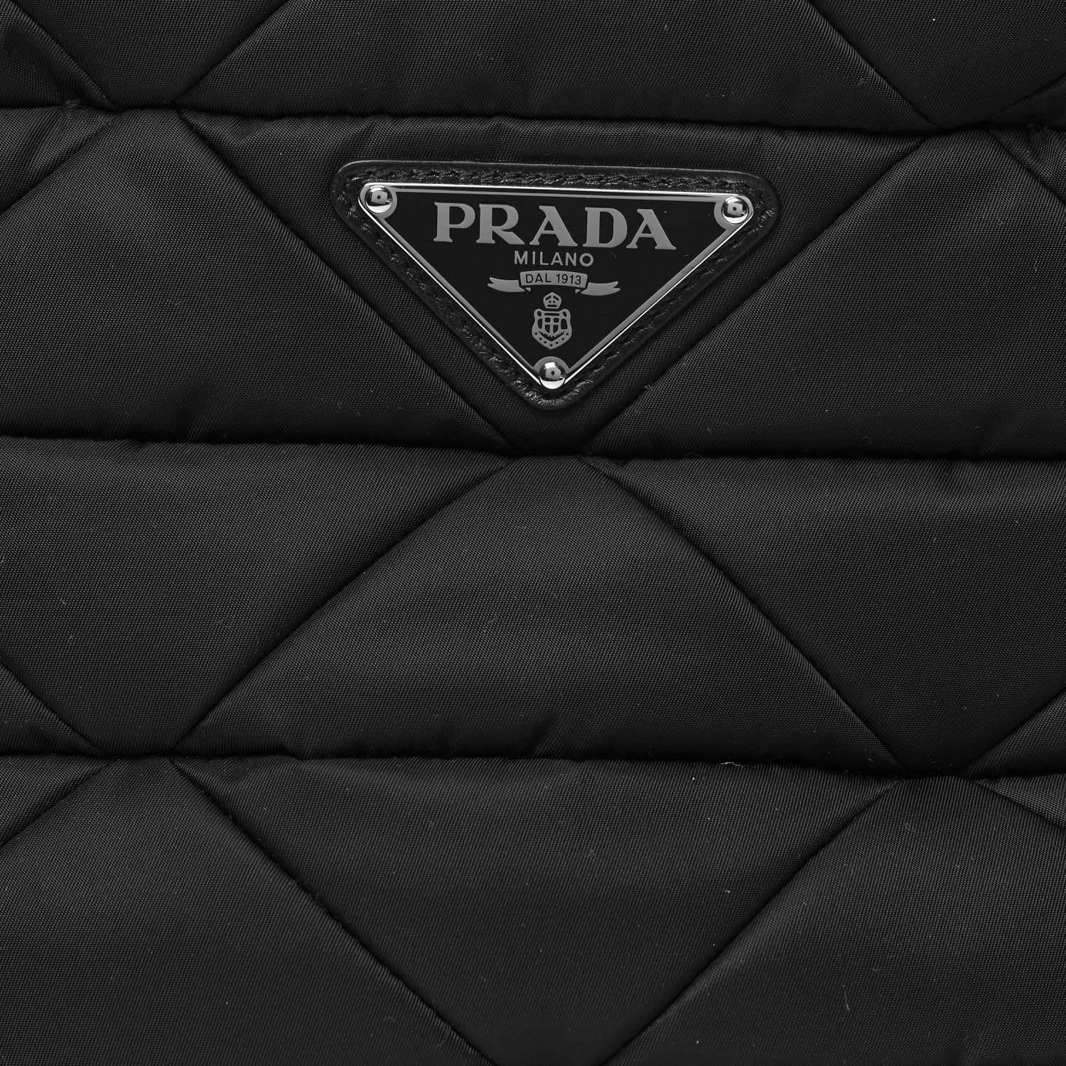 Prada Re-Nylon Nappa Triangle Quilted Padded Small Double Handled Zip Tote Black 7 of 11