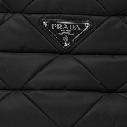 Prada Re-Nylon Nappa Triangle Quilted Padded Small Double Handled Zip Tote Black 7 of 11