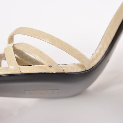 Saint Laurent Ayers Oak 100 Ankle Crisscross Strap Sandals 38.5 Cream 8 of 9