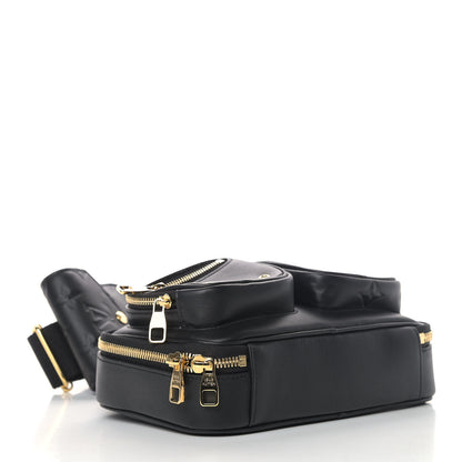 Louis Vuitton Calfskin Monogram Embossed Utility Crossbody Black 3 of 5