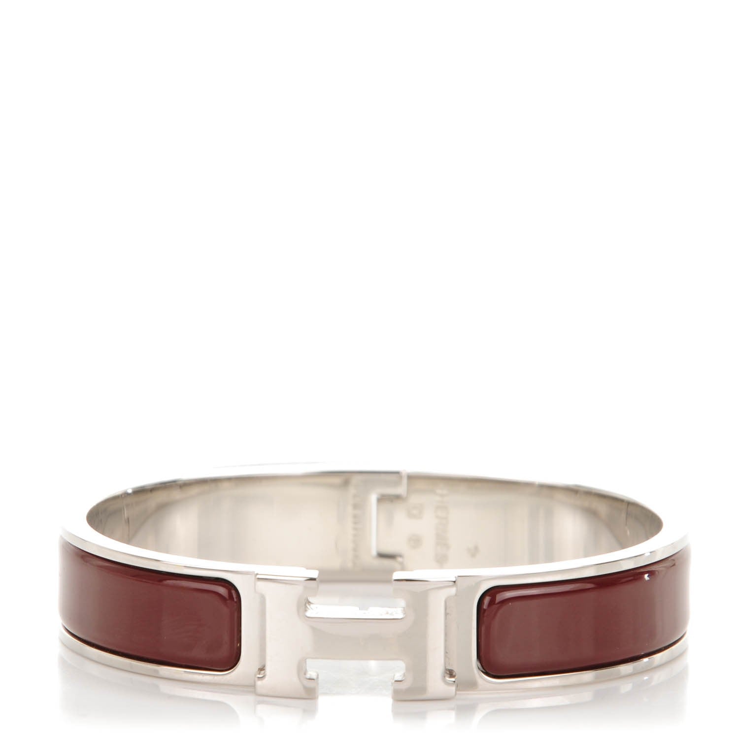 Hermes Enamel Narrow Clic Clac H Bracelet PM Cacao 1 of 5