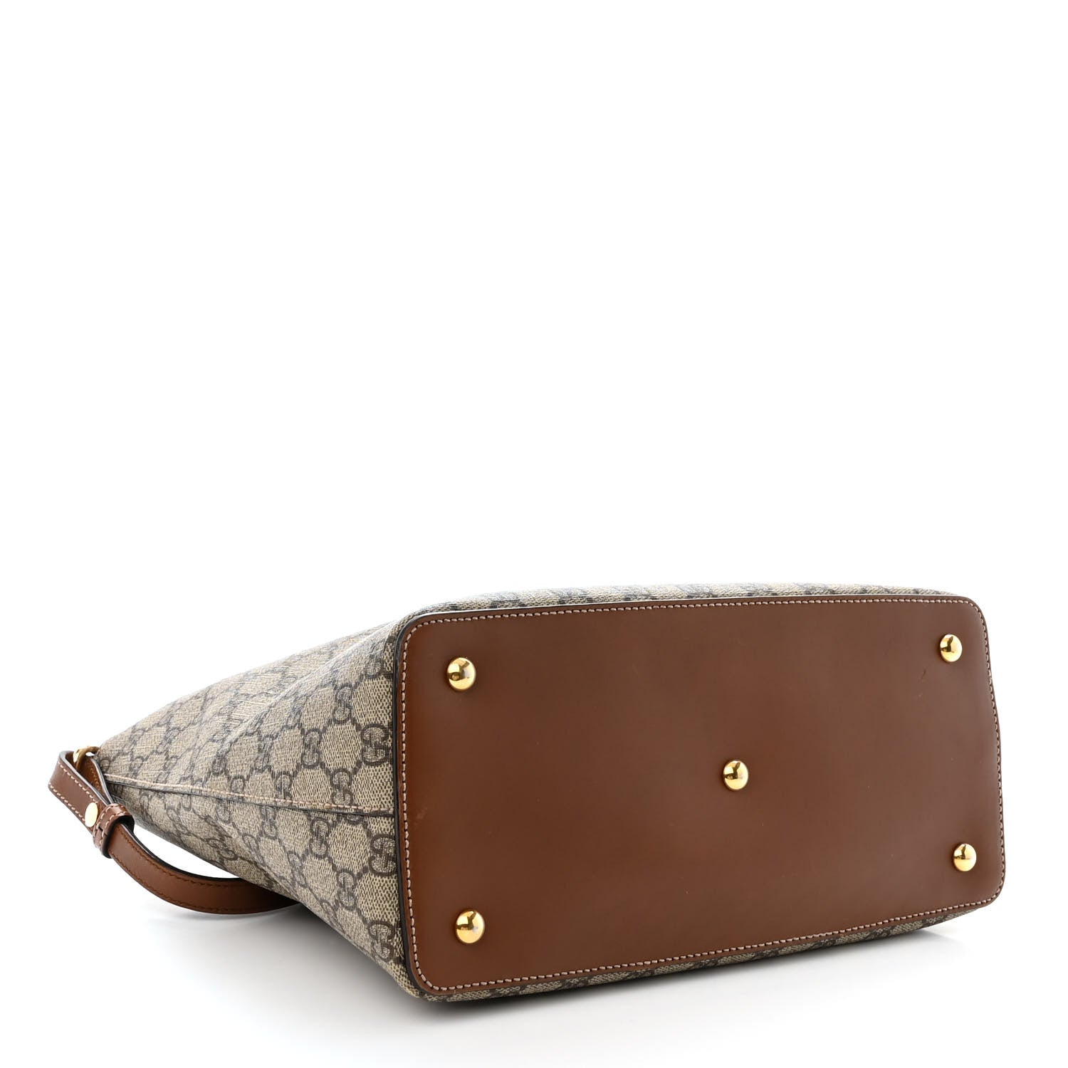 Gucci GG Supreme Monogram Linea A Foldover Tote Brown 4 of 11