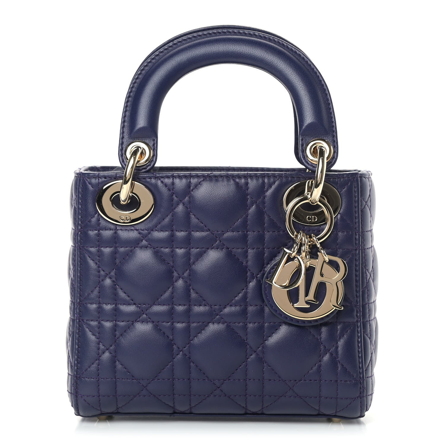 Christian Dior Lambskin Cannage Mini Lady Dior Navy Blue 1 of 8