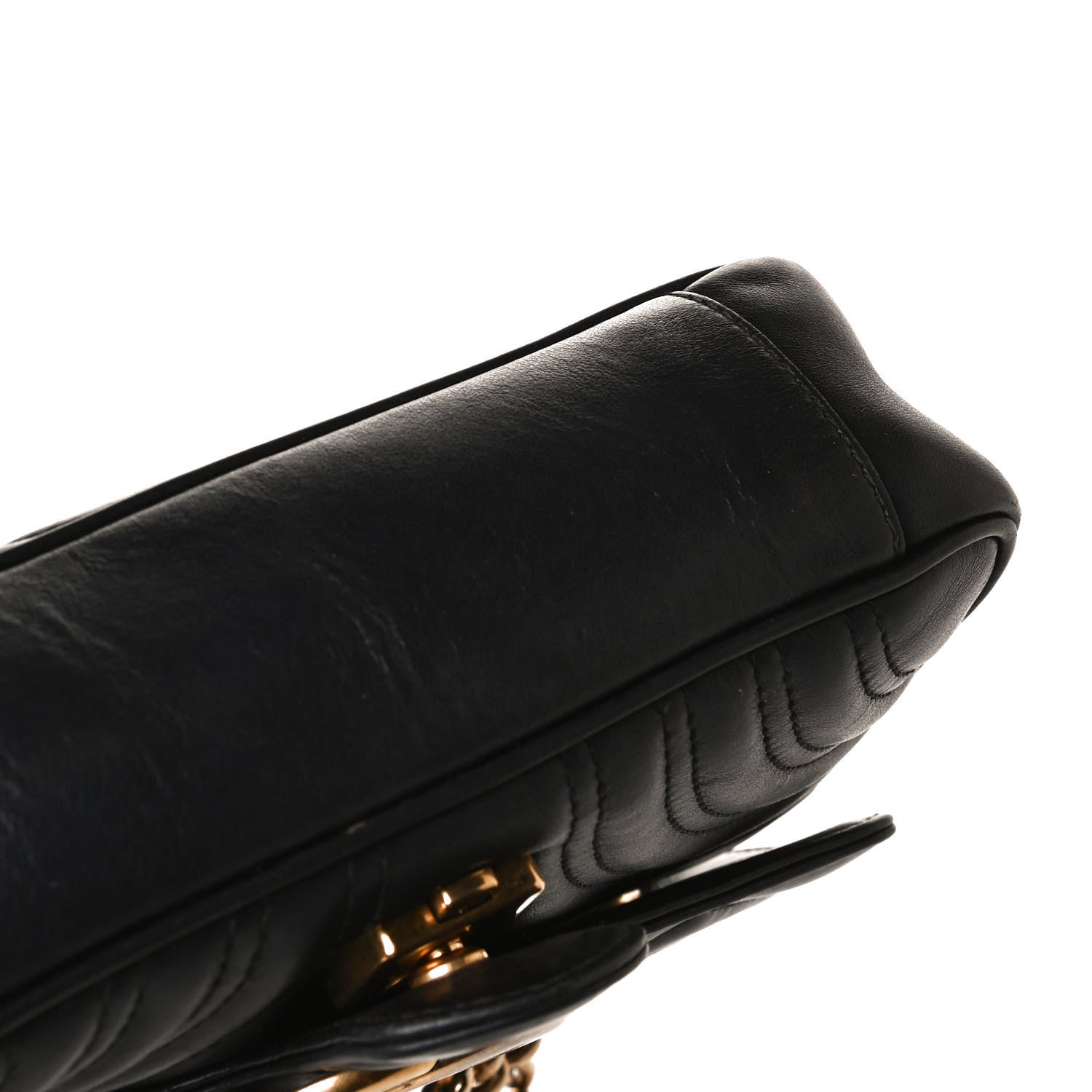 Gucci Calfskin Matelasse Mini GG Marmont Shoulder Bag Black 12 of 16