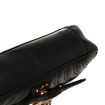 Gucci Calfskin Matelasse Mini GG Marmont Shoulder Bag Black 12 of 16
