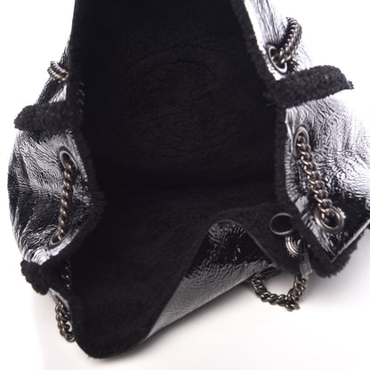 Gucci Patent Shearling Large Soho Chain Shoulder Bag Black 6 of 13