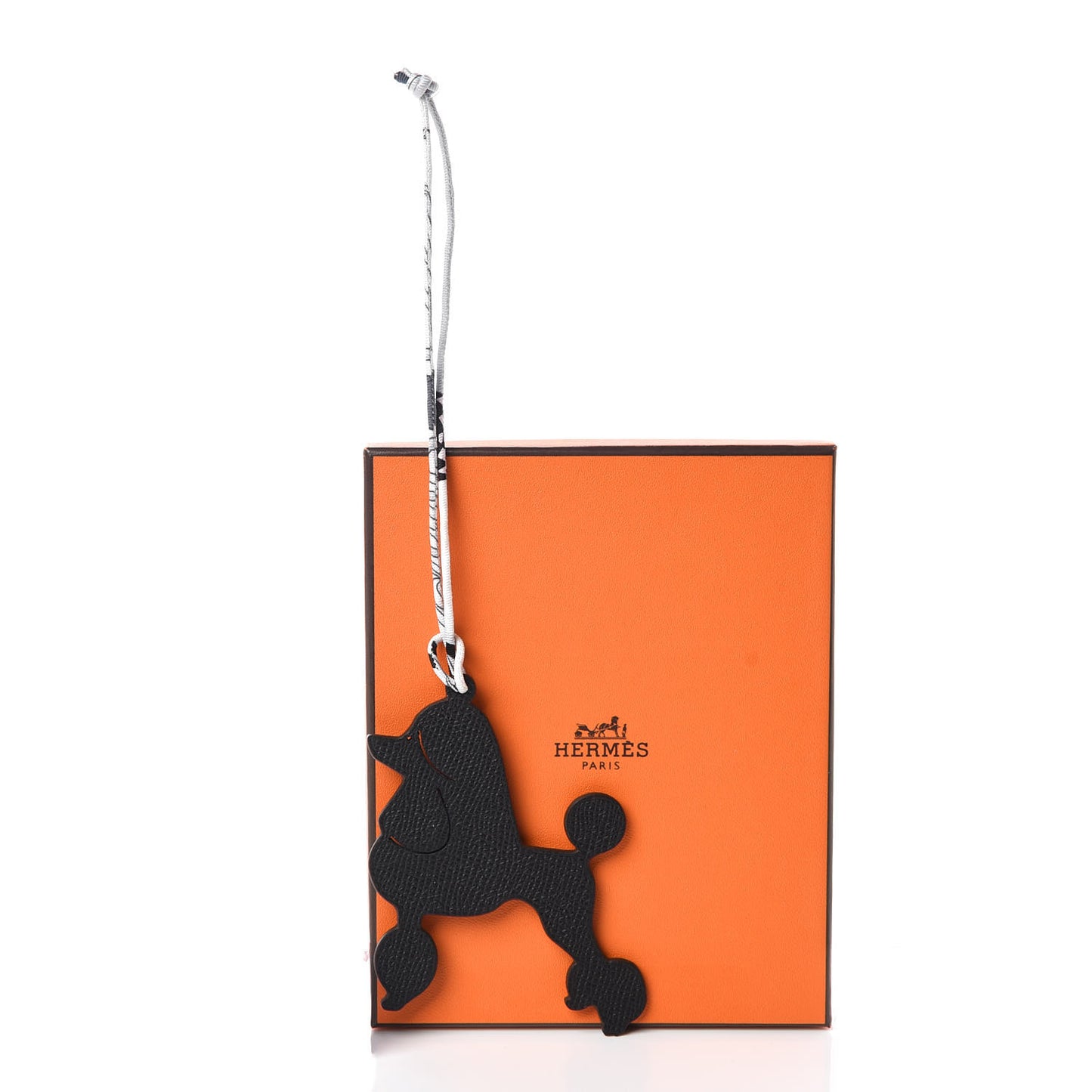 Togo Epsom Petit H Royal Poodle Bag Charm Black