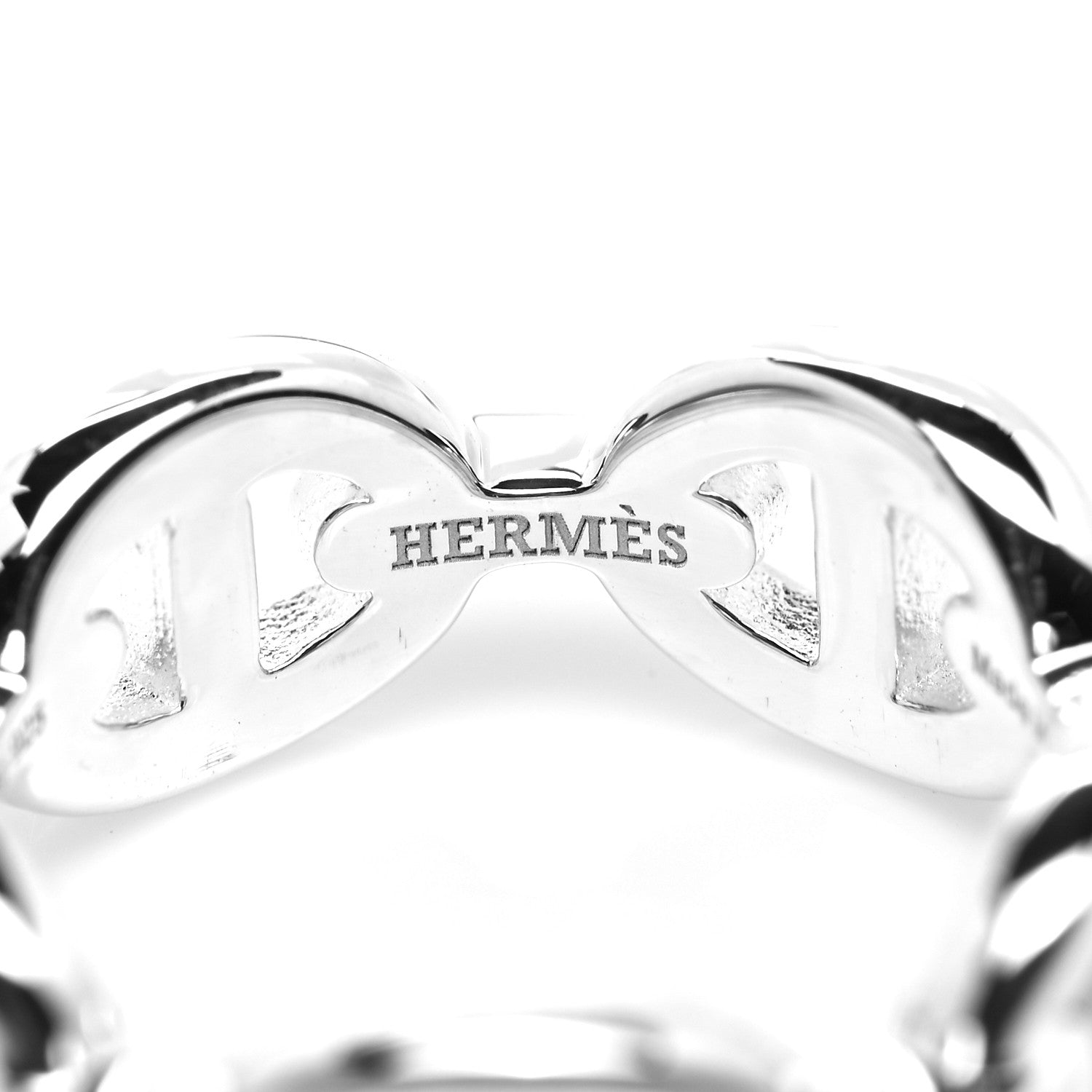 Hermes Sterling Silver PM Chaine d'Ancre Enchainee Band Ring 50 5.5 6 of 8