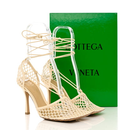 Bottega Veneta Mesh Nappa Stretch Ankle Tie Sandals 40 Toile 8 of 8