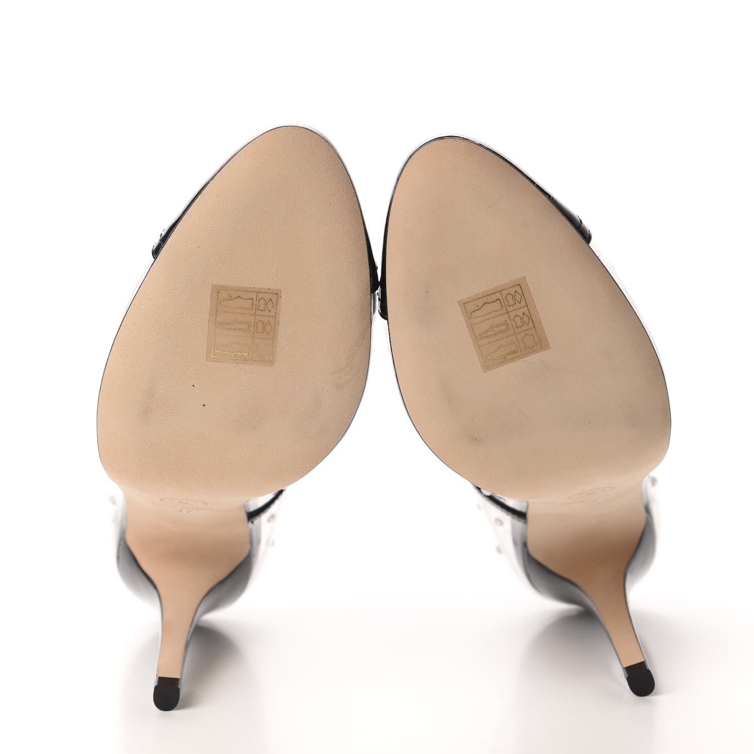 Chanel PVC Patent Calfskin Pearl Cap Toe Pumps 37 Transparent Black 6 of 9