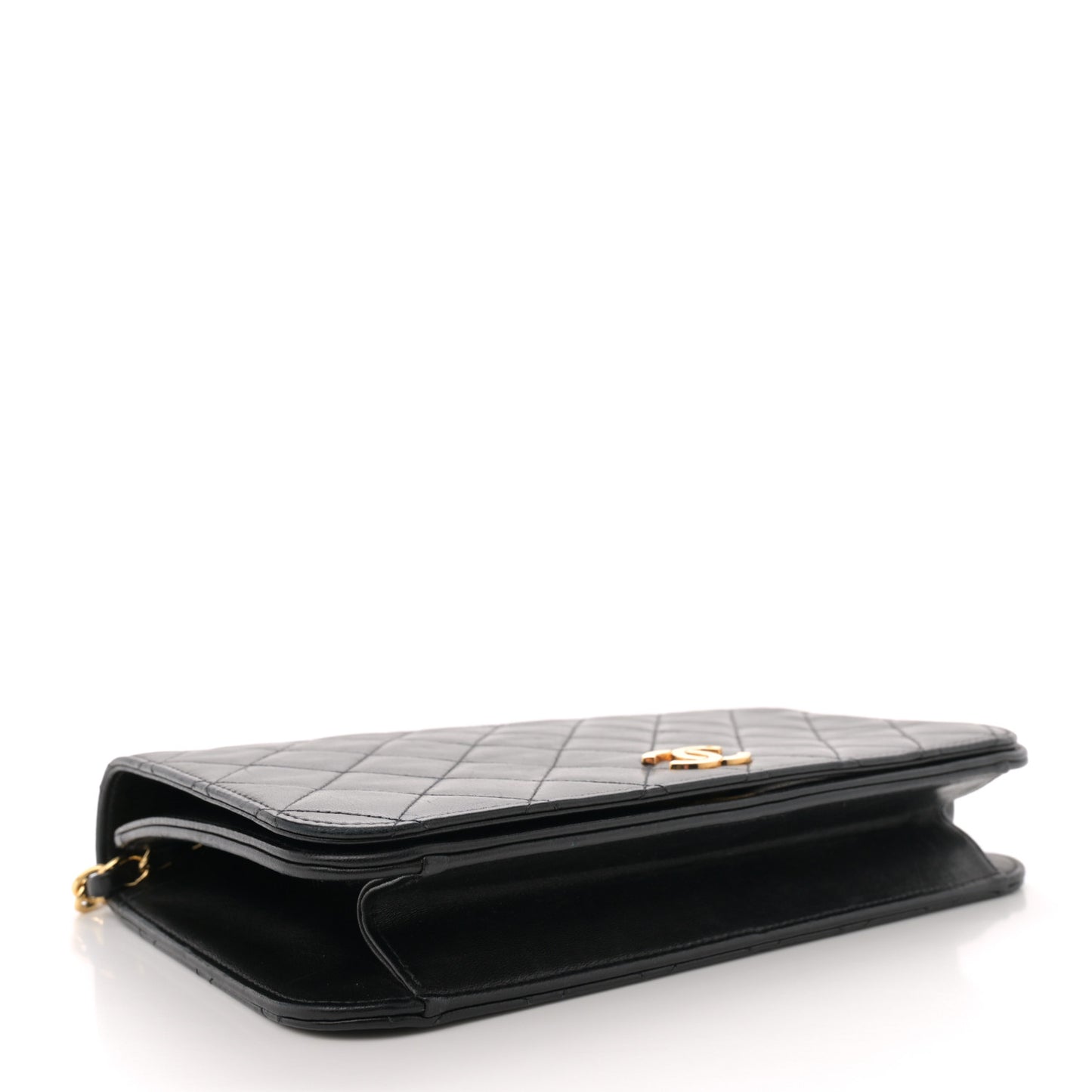 Lambskin Quilted Small Single Flap Black