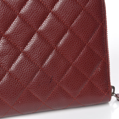 Chanel Caviar Quilted Large Zip Around Organizer Wallet Dark Red 14 of 14
