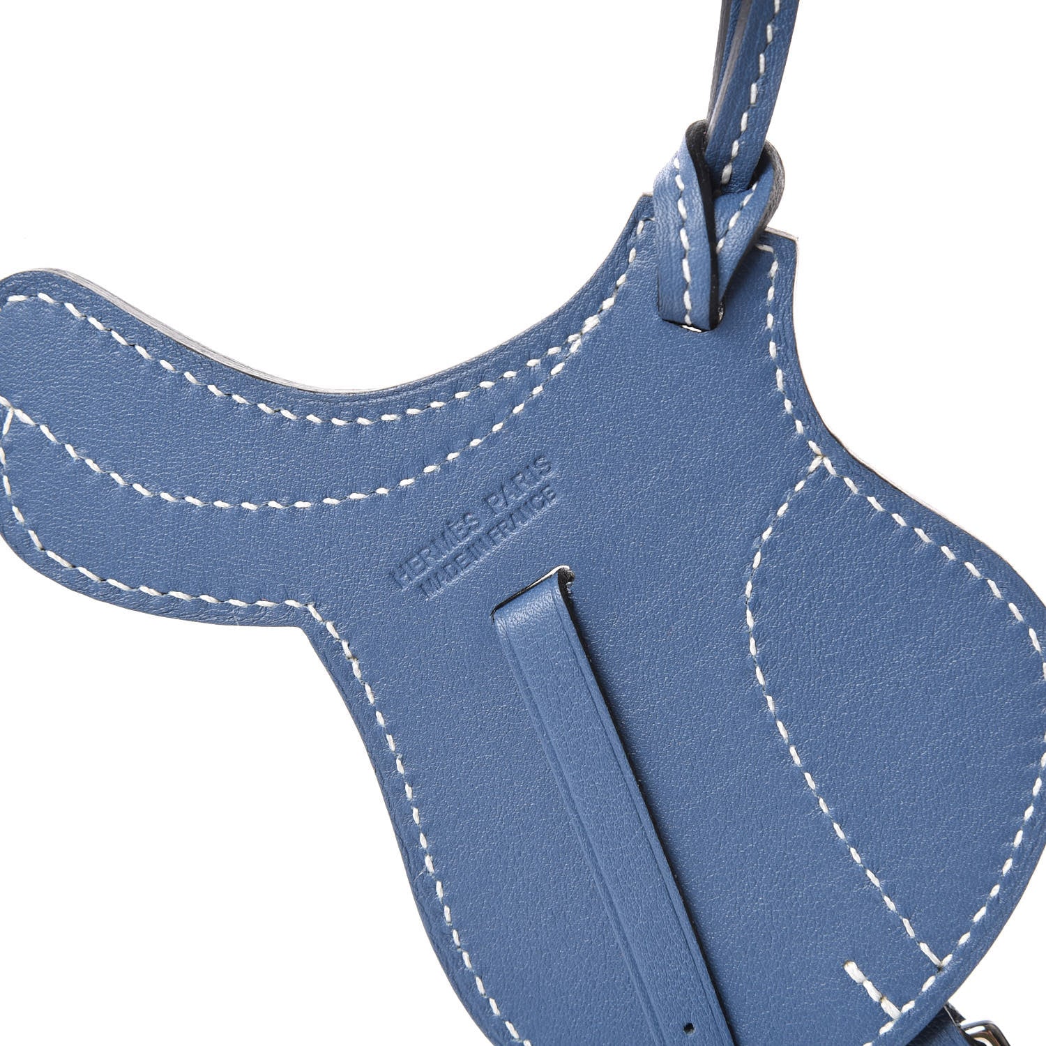 Hermes Swift Paddock Selle Horse Saddle Bag Charm Bleu Agate 3 of 3