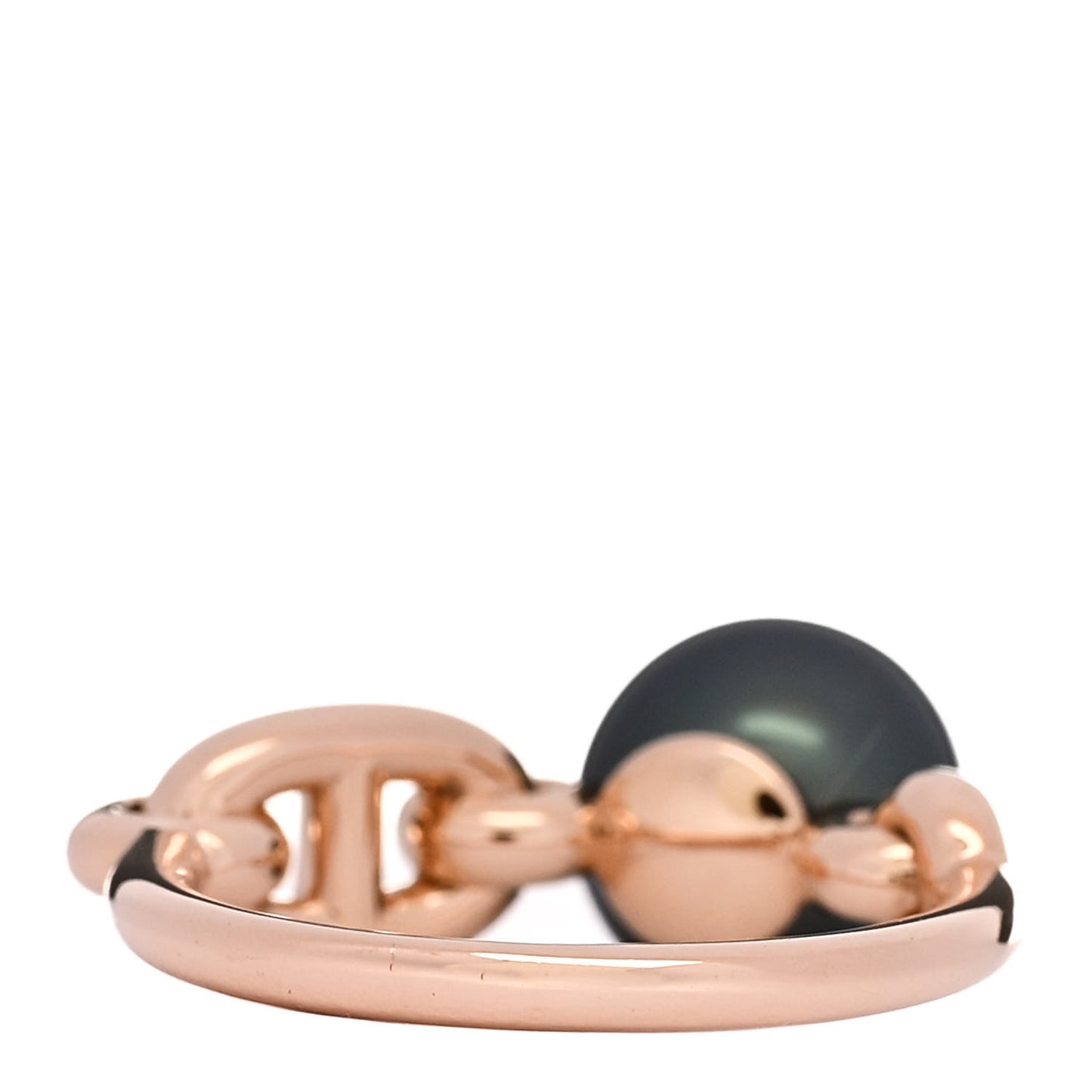 18K Rose Gold Diamond Tahitian Pearl Albertine Ring 48 4.5