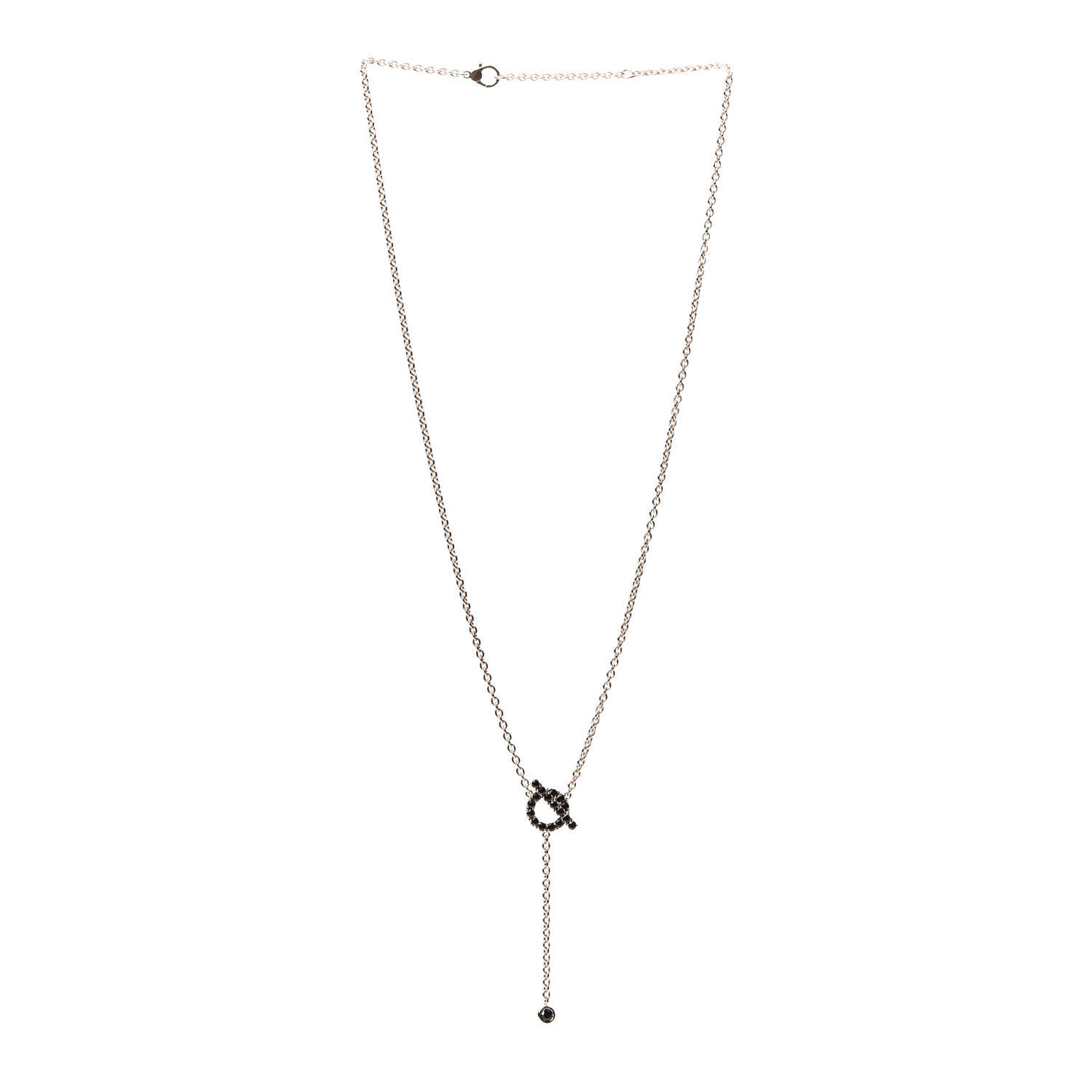 18K Rose Gold Black Spinel Finesse Lariat Necklace