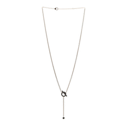 Hermes 18K Rose Gold Black Spinel Finesse Lariat Necklace 2 of 5