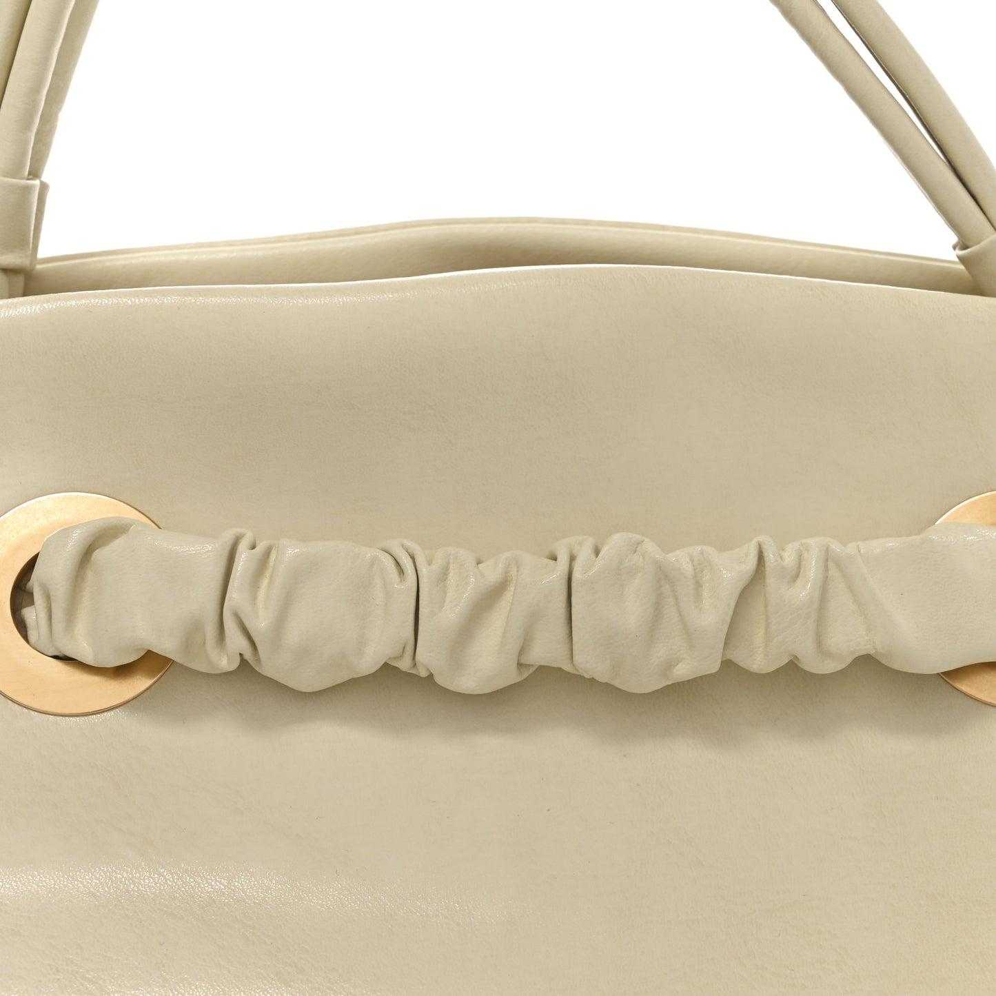 Smooth Calfskin Eyelet Small Top Handle Bag White