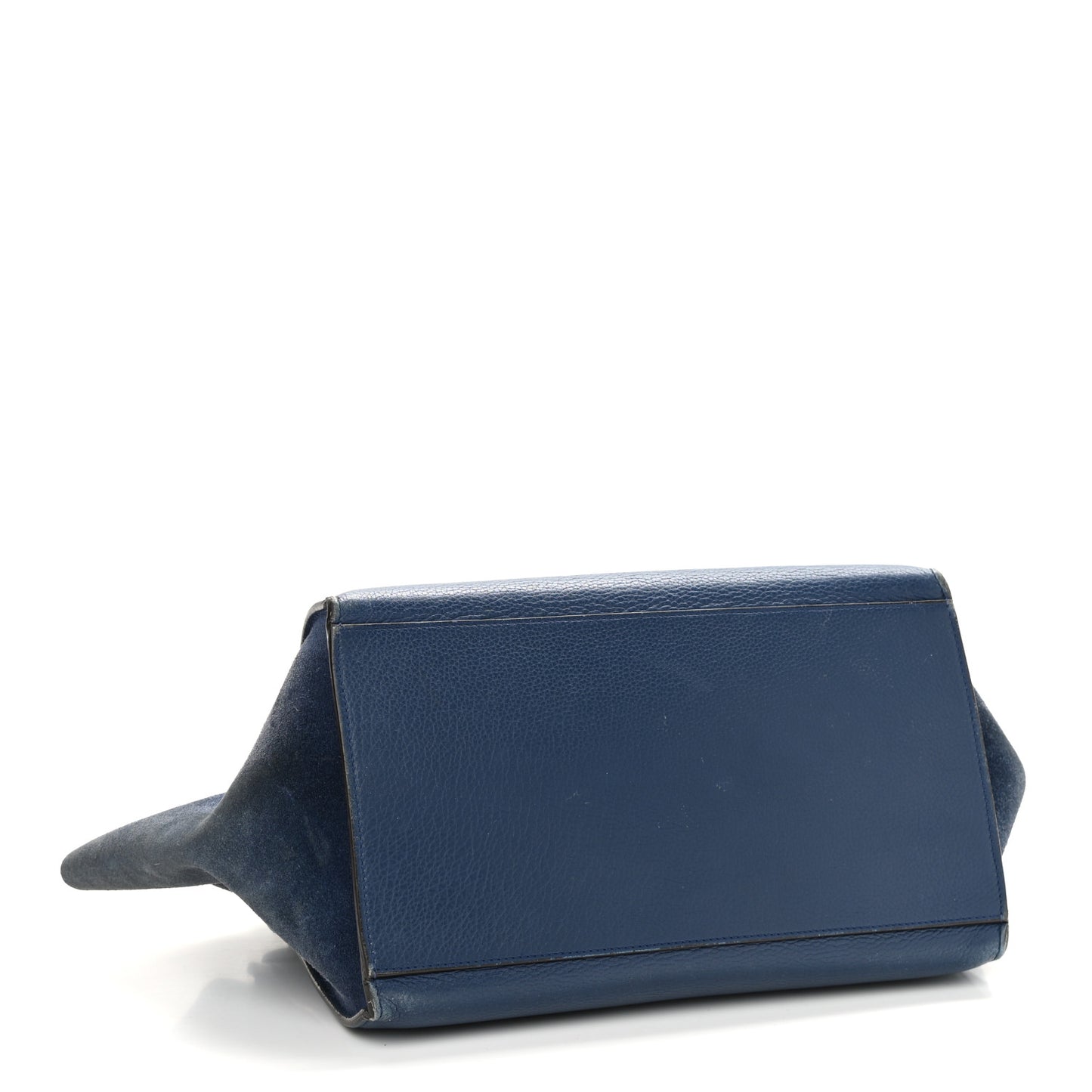 Drummed Calfskin Suede Medium Trapeze Navy