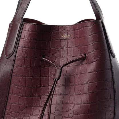 Mulberry Crocodile Embossed Matte Calfskin Millie Tote Burgundy 9 of 9