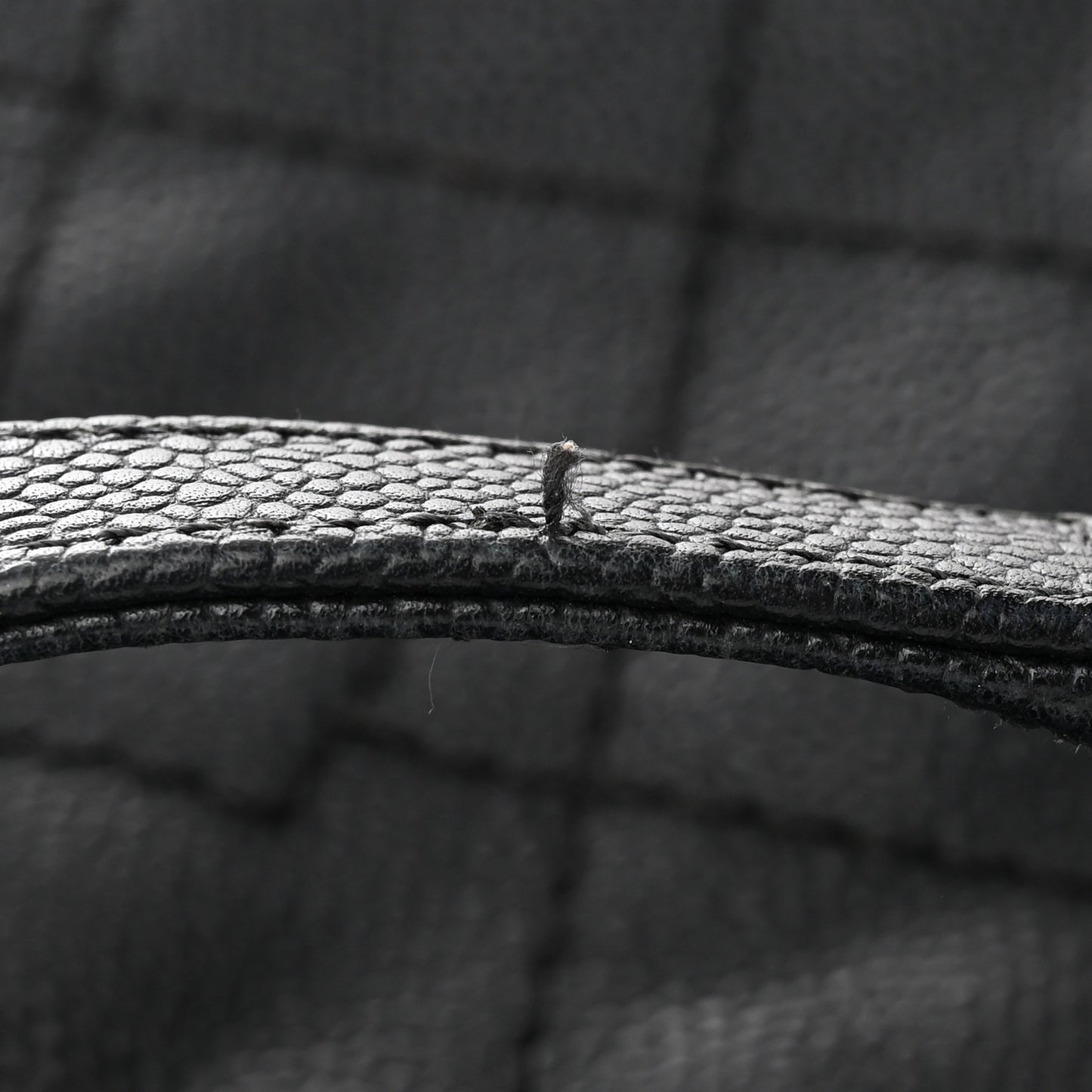 Grained Calfskin Quilted Small Daily Shopping Tote Black
